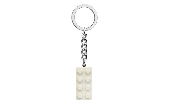 854084 | LEGO® Iconic 2x4 White Metallic Key Chain