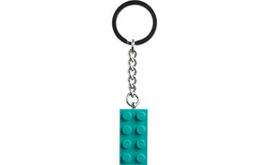 854303 | LEGO® Iconic Bright Bluish Green 2x4 Stud Key Chain