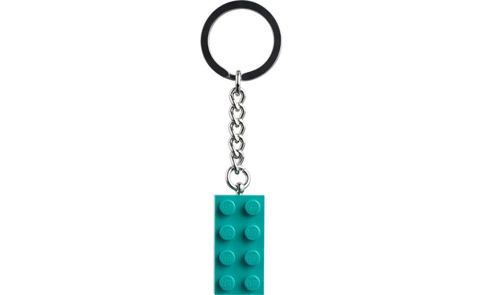 854303 | LEGO® Iconic Bright Bluish Green 2x4 Stud Key Chain