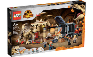 LEGO Jurassic World T. rex & Atrociraptor Dinosaur Breakout 76948 Toy Set |  Includes Minifigures, Market, and Truck | Great Gift for Kids Ages 8+